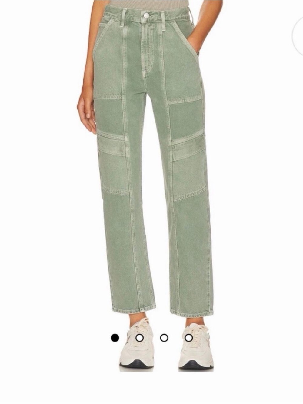 NWT Agolde Cooper Salamander Green Straight Carpenter Cargo Jeans Size 26